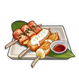 Brochetas de tres sabores