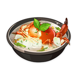 Zuppa ai gigli di calla e frutti di mare